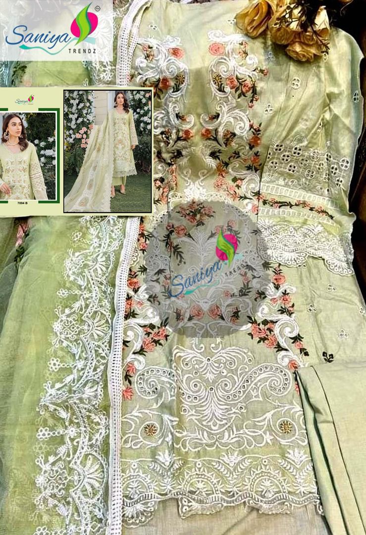 Maria B Chikankari By Saniya Cotton Pakistani Dress Material Orders In India